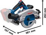Scie circulaire sans fil 18 V 57 mm avec butée longitudinale et rail de guidage 440 mm