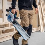 Scie circulaire sans fil 18 V 57 mm avec butée longitudinale et rail de guidage 440 mm