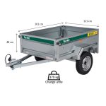 Remorque bagagère BJ1.61 500 kg 161x121x48 cm